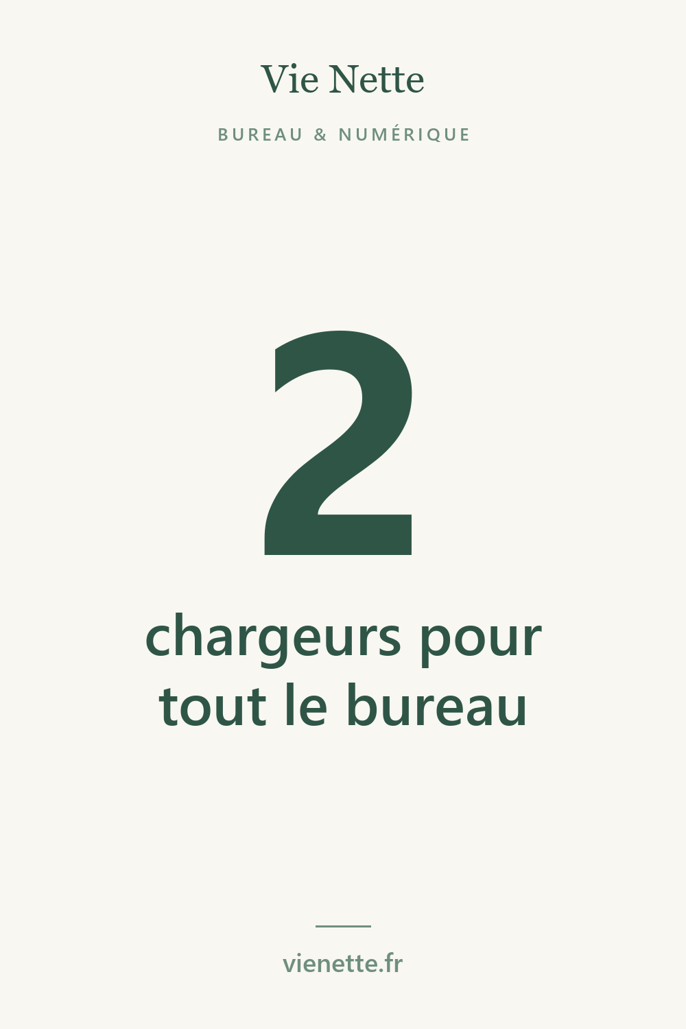 2 chargeurs pour tout le bureau