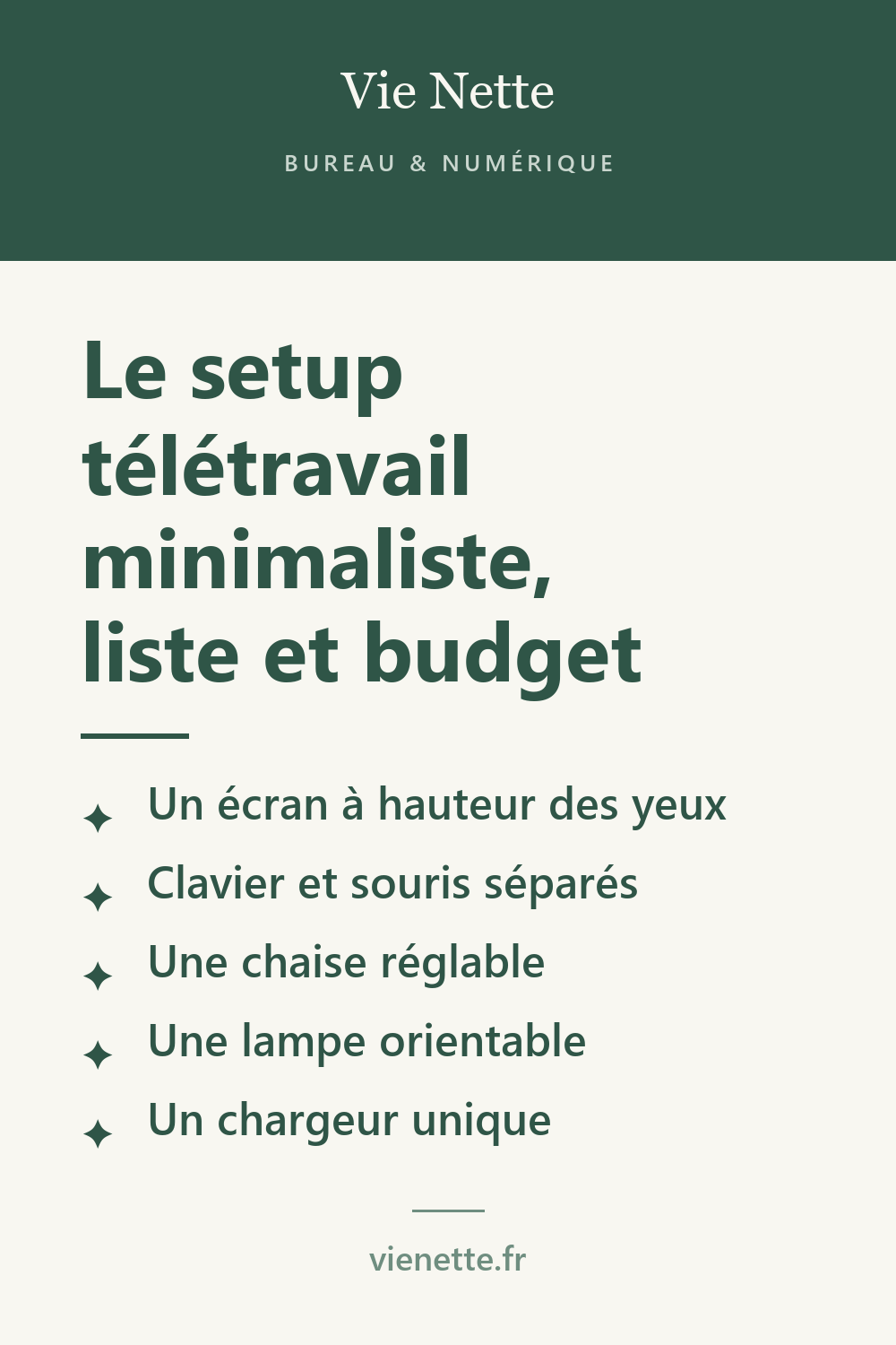 Le setup télétravail minimaliste, liste et budget